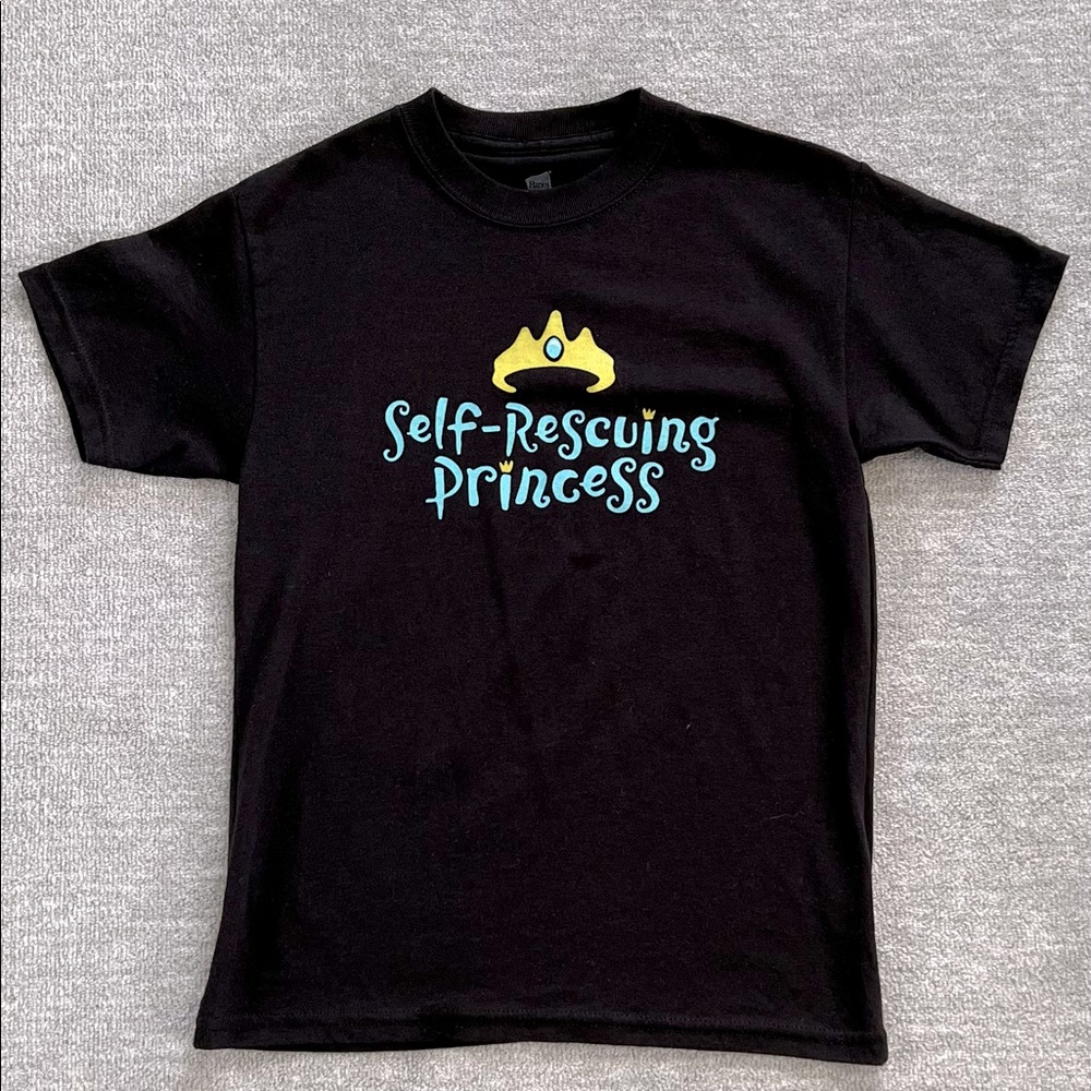“Self-Rescuing Princess” Graphic Crewneck Tee